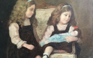 Emile Baes (1879-1954) - Les jumelles à la poupée