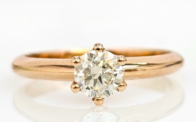Engagement ring - Rose gold - 0.50ct. Round Diamond