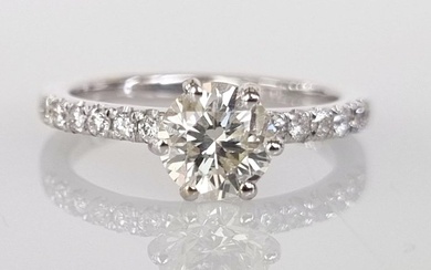 Engagement ring - White gold - 1.05ct. Diamond