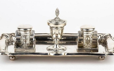 English sterling silver inkwell - Sheffield 1905, mark