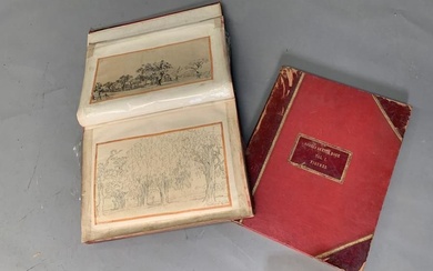 Ecole anglaise du XIXème siècle Deux albums de dessins et gravures d’Inde vers 1845-1855 :...