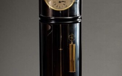 Erwin Sattler precision pendulum clock with monthly rate, model 1900, brass precision movement with weight train over strings, 4 ball bearings and 12 jewel bearings, partly screwed into chatons, contra-winding and Graham escapement with sliding...