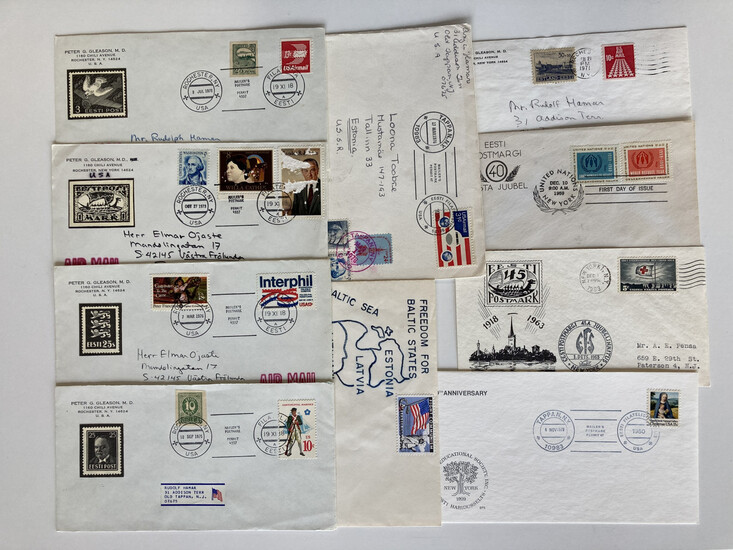 Estonia, USA ESTIKA - Group of envelopes (10)