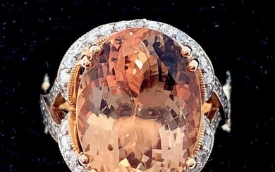 Ladies Diamond and Morganite Ring