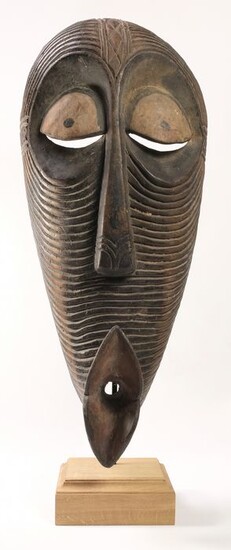 Exceptional Zoomorphic Kifwebe Mask - medium density wood of the Ricinodendron family of trees - Luba-Zela - D.R.C.