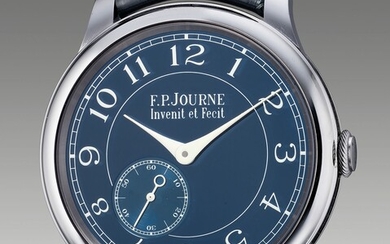 F.P. Journe, A very fine and rare tantalum wristwatch with small seconds, chrome blue dial, warranty and presentation box