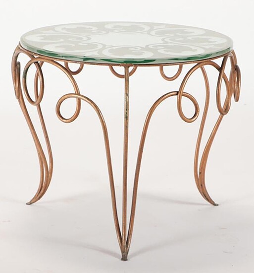 FRENCH GILT IRON OCCASIONAL TABLE MANNER RENE PROU