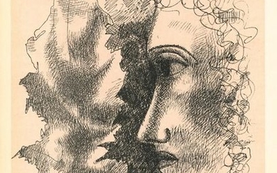 Fernand Leger lithograph "Tete et Feuille"