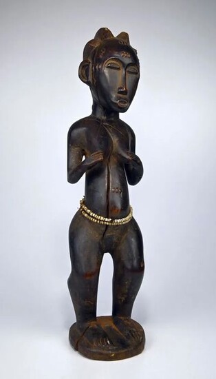 Figure - Beads, Wood - Blolo Bla - Ivory Coast - 46 cm