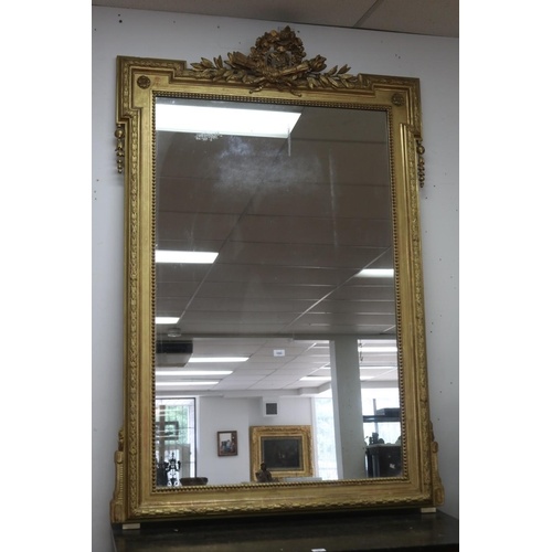 Fine antique 19th century French gilt surround salon mirror,...