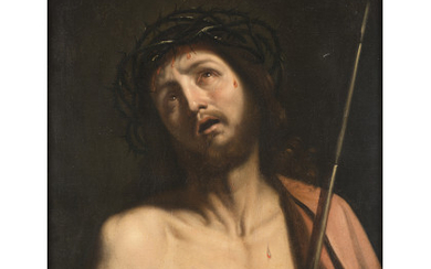 Follower of Guercino Ecce Homo oil on canvas 74x58.5 cm. (restorations)
