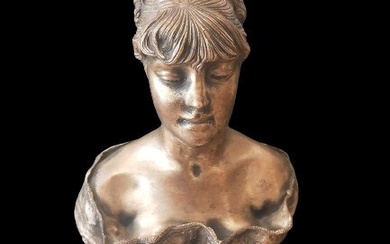 Fonderia Gemito Napoli - Vincenzo Gemito (1852-1929), dal modello di - Sculpture, Mathilde Duffaud - 24 cm - .800 silver, Marble