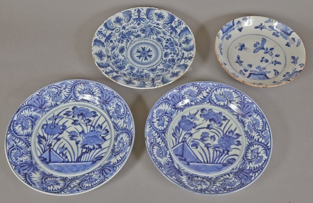 Four Delft Pottery Chargers