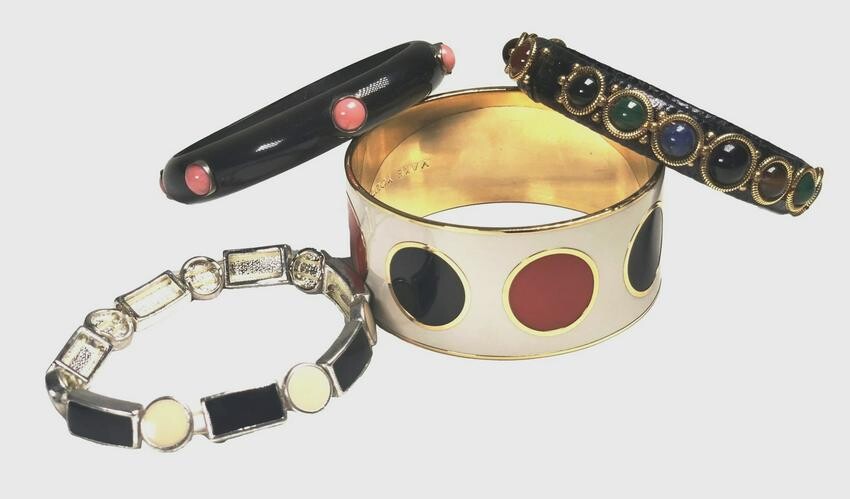 Four Vintage Enamelled Bracelets