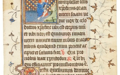 Four small miniatures on two leaves from a Book of Hours [France, Brittany or Normandy, c.1420]