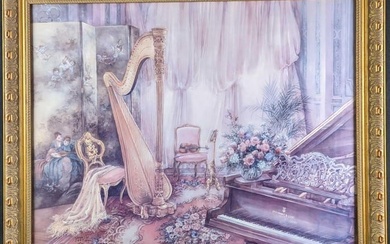 Framed LE Lena Liu's "Music Room VI Print