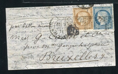 France 1871 - Rare Balloon Mail ‘Le Gambetta’ (January 9 - January 21, 1871) - Signed Calves