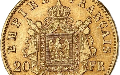 France - 20 Francs 1865-BB Napoléon III - Gold