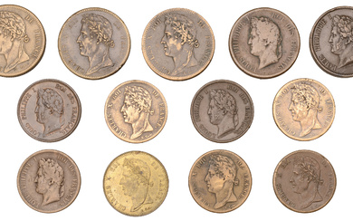 France, Charles X (1824-1830), 10 Centimes (3), 1825a, 1827h, 1828a (Lec. 304-6);...