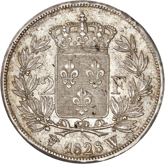 France - Charles X - 2 Francs 1828-W (Lille) - Silver