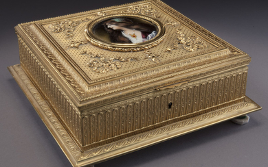 French gilt bronze dresser box