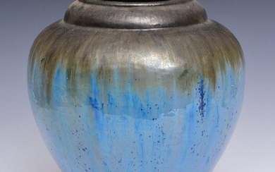 Fulper Blue Chinese Flambe Pottery Vase