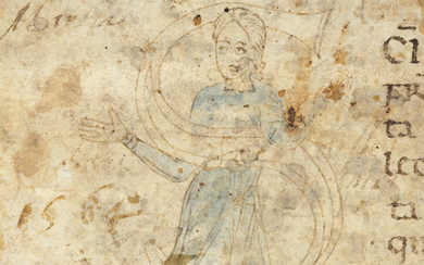 GREGORY THE GREAT (590-604), a leaf from the Homilia in Evangelia, in Latin, decorated manuscript on vellum [central Italy, first half 12th century]