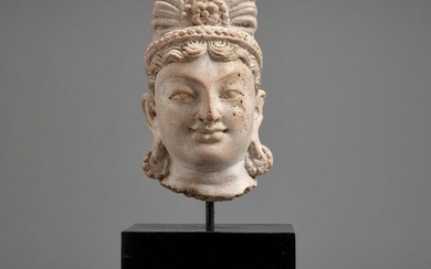Gandhara Hard-fired ceramic Head of Maitreya (with Oxford TL test) ex Collection Arthur Huc - 29×16×14 cm