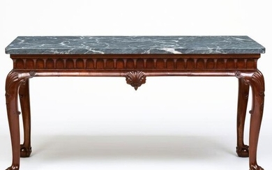 George II Mahogany and Grey Figured Marble Console Table
