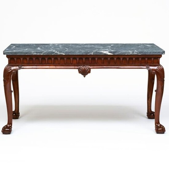 George II Mahogany and Grey Figured Marble Console Table