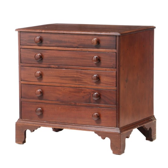 Chippendale Style Mahogany & Pine Chest of Drawers, Late 19th/Early 20th Century