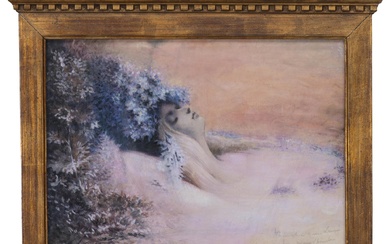 Georges CLAIRIN (1843-1919), 'Ophelie', aquarelle sur papier