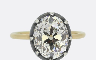 Georgian Style 4.34 Carat Old Cut Diamond Solitaire Ring