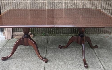 Georgian Style Mahogany Twin Pedestal Dining Table