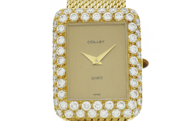 Gérald Genta pour Collet, montre-bracelet en or 750 sertie de diamants, années 1980Mouvement: cal. ETA 977.001, quartz, 6 rubisBoîtier: n