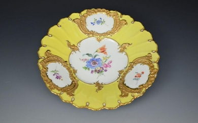 Gold Encrusted Meissen Cabinet Plate
