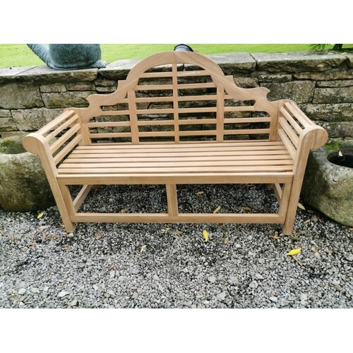 Good quality Lutyens teak garden bench {104 cm H x 165 cm W ...