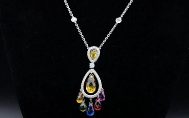 Graff 6.50ctw Sapphire, 2.00ctw Diamond 18K Necklace