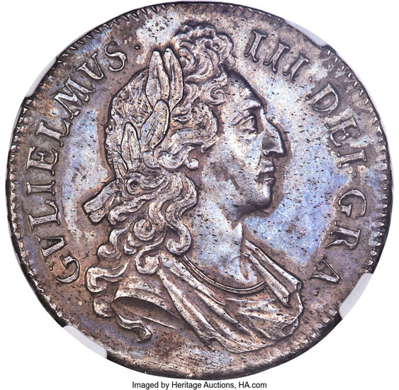 Great Britain: , William III Crown 1695 MS62 NGC,...