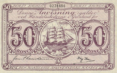 Greenland, 50 kr ND (1953), No. 0278866, Hans C. Christiansen / Børge...