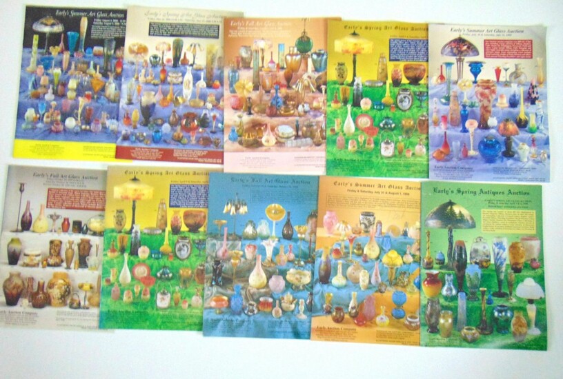 Group of 10 Early's art glass catalogs