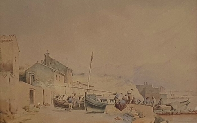 Gustaf Wilhelm Palm (1810-1890) - Riposo di Pescatori a Napoli