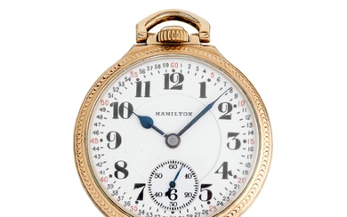 HAMILTON WATCH CO. LANCASTER, PA. MODEL 950 A 10CT GOLD FILLED OPENFACE RAILROAD GRADE WATCH