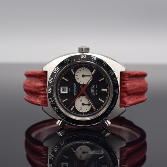 HEUER Autavia chronograph in steel, Switzerland around 1970,...
