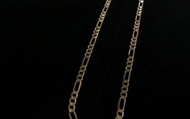 Hand Made Figaro Designed 10K Solid Yellow Gold Men's Necklace