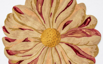 Hand Tufted Indo Flower Design Wool Rug