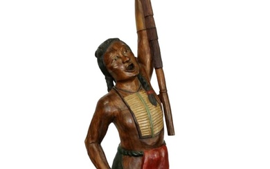 Hand carved wooden cigar store Indian