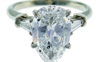 Harry WINSTON Diamond Platinum RING 3.60-ct D VVS1 Pear