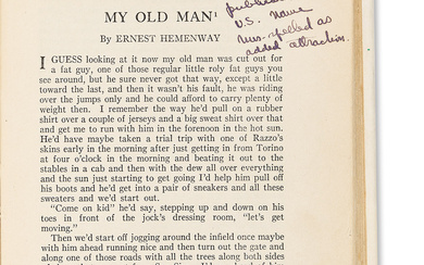 Hemingway, Ernest (1899-1961) The Best Short Stories of 1923. Edited by Edward J. O'Brien.