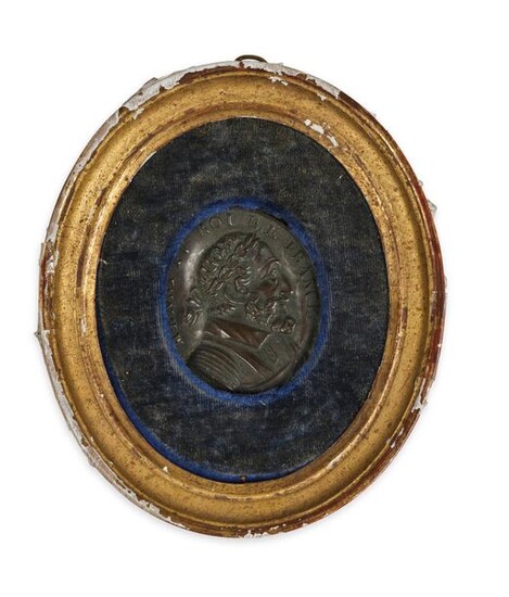 Henri IV Médaillon ovale en fine plaque de cuivre estampée...